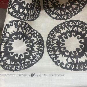 Justina Blakeney Fabric Vintage, Valdese  J B Medallions Off White Black By yard